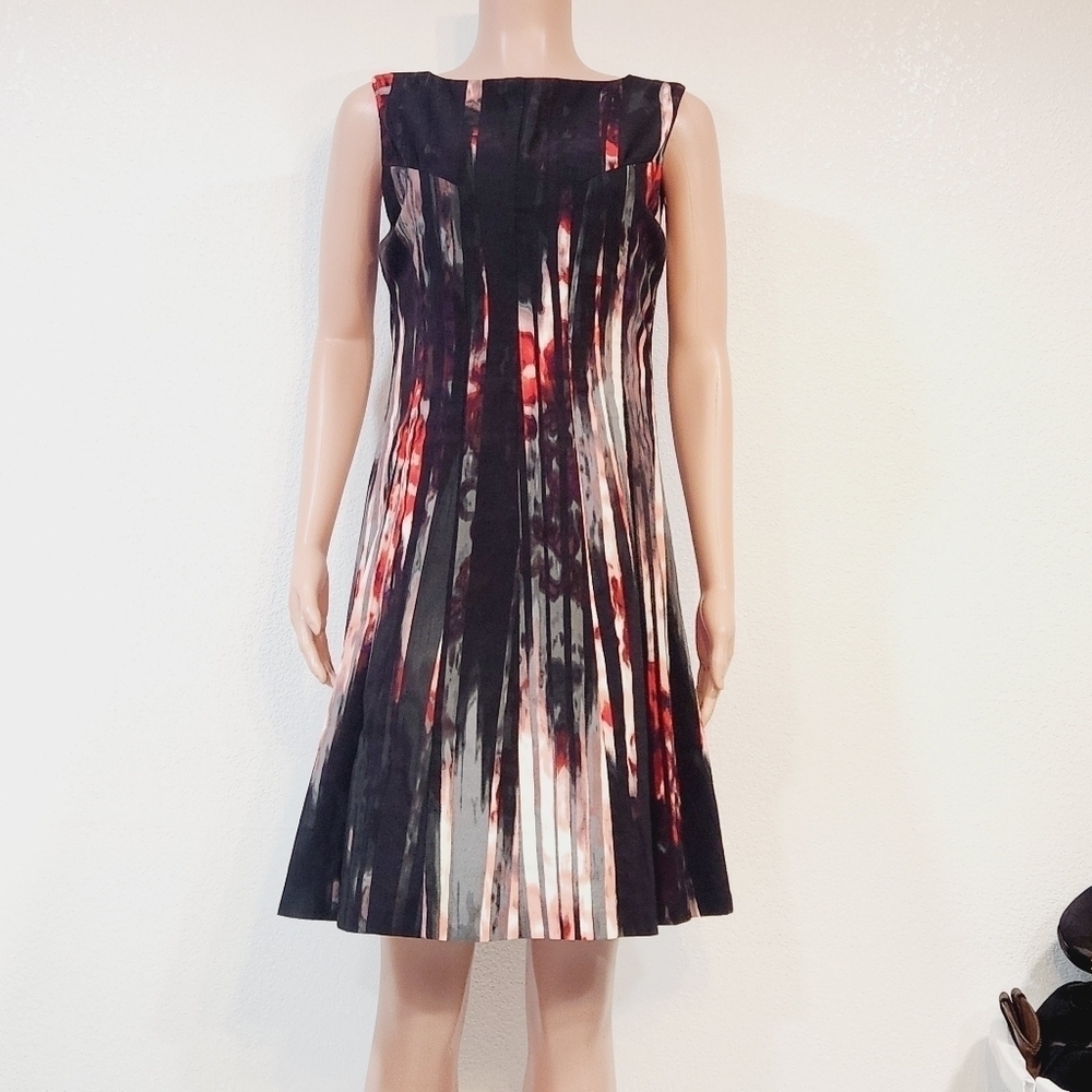 WORTHINGTON Multi-colored Pleated Fit & Flare Dress Size 12